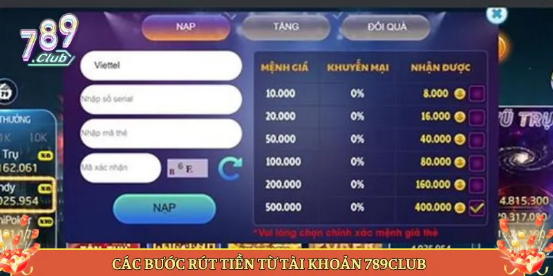 Các Bước Rút Tiền Từ Tài Khoản 789Club