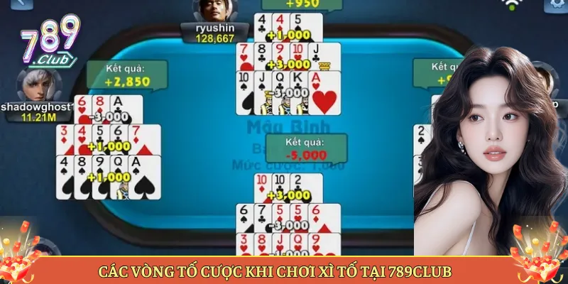 Các Vòng Tố Cược Khi Chơi Xì Tố Tại 789Club